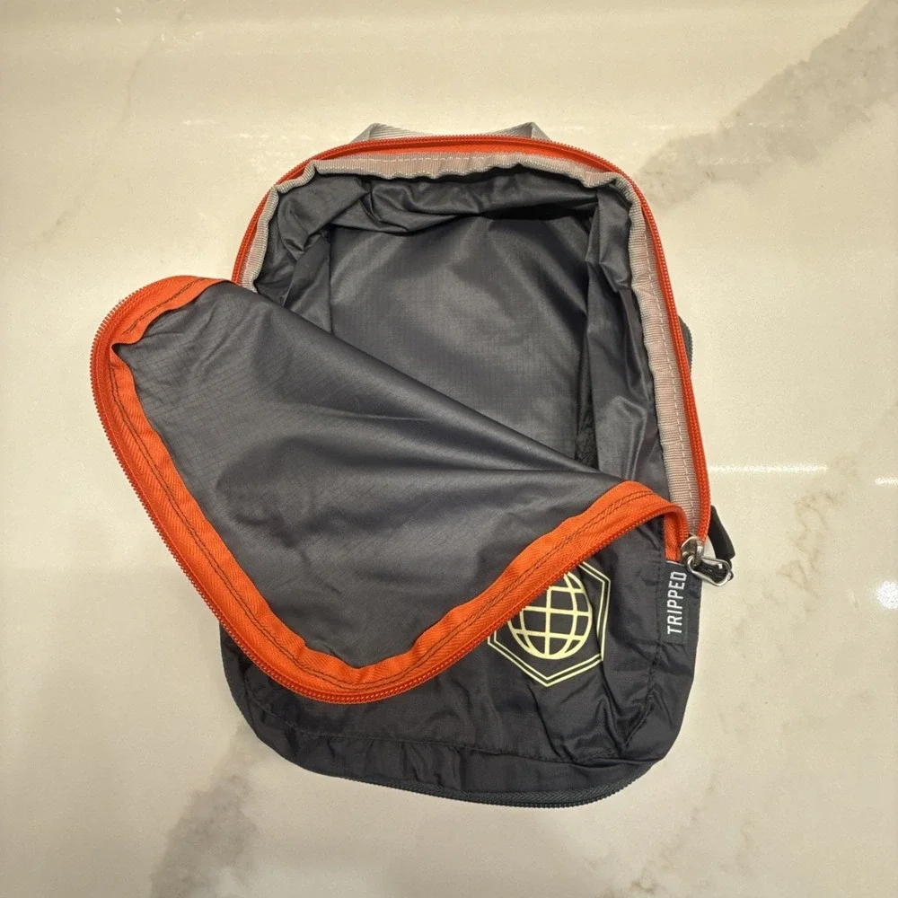 Tripped Travel Gear Packing Cubes – Set of 3 – Includes Soiled Bag - Blue/Orange